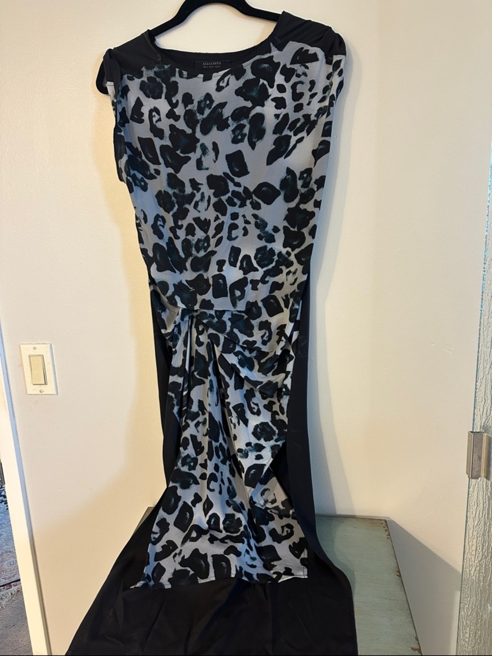 AllSaints Black & Gray Animal Print Dress - Picture 5 of 11